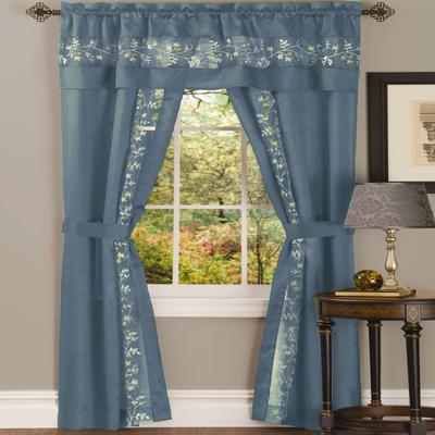 Wide Width Fairfield 5 Piece Window Set by BrylaneHome in Ice Blue (Size 55