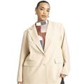 Plus Size Women's Oversized Single Breasted Blazer by ELOQUII in Cuban Sand Sand (Size 22/24)