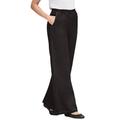 Plus Size Women's Perfect Elastic Waist Wide-Leg Jean by Woman Within in Black (Size 18 W)