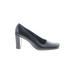 Via Spiga Heels: Slip-on Chunky Heel Work Black Print Shoes - Women's Size 10 - Round Toe