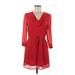 H&M Casual Dress - Shirtdress: Red Dresses - Women's Size 8