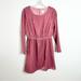 J. Crew Dresses | J. Crew Women Size 4 Mauve Pink Velvet Tulip Hem Faux Wrap Long Sleeve Dress | Color: Pink | Size: 4