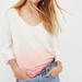 Anthropologie Tops | Anthro We The Free People Size M Strawberry 3/4 Sleeve Linen Blend Boho Top B008 | Color: Cream/Pink | Size: M