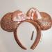 Disney Accessories | Disney Rose Gold Sequins Bow Minnie Ears | Color: Pink | Size: Os
