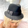 Anthropologie Accessories | Anthropologie Bettina Black Wool Homburg Hat | Color: Black/Gray | Size: Os