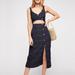 Free People Dresses | Free People Sz Xs Black Ultraviolet Midi Dress W Waist Cutout And Button Front | Color: Black | Size: Xs