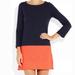 J. Crew Dresses | J. Crew Navy And Coral Color Block Dress Small | Color: Blue/Pink | Size: S