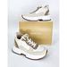 Michael Kors Shoes | Michael Kors Muse Mesh & Logo Trainer Sneaker Size 8 | Color: Tan/White | Size: 8