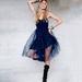 Free People Dresses | Alexandra Grecco Free People Navy Blue Silk Tulle Sleeveless Open Back Dress | Color: Blue | Size: L