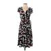 Van Heusen Casual Dress - Wrap: Black Hearts Dresses - Women's Size 2