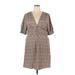 Shein Casual Dress - Mini Plunge 3/4 sleeves: Brown Dresses - Women's Size 3X