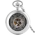 VejiA Gentleman Pocket Watch, Pocket Watch,Mechanical Skeleton Manual Winding Steampunk Pocket Watch