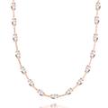 Lynora - Rose Gold and Silver Beaded Cable Necklace with Lobster Clasp