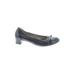 Attilio Giusti Leombruni Heels: Slip On Chunky Heel Work Black Solid Shoes - Women's Size 38 - Round Toe