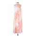 Viamor Casual Dress - Maxi: Pink Tie-dye Dresses - Women's Size Small