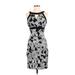 White House Black Market Casual Dress - Party Keyhole Sleeveless: Black Floral Dresses - Women's Size 2