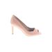 Veerah Heels: Pumps Stilleto Minimalist Pink Solid Shoes - Women's Size 6 - Peep Toe
