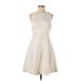 Ann Taylor Casual Dress - Mini High Neck Sleeveless: Ivory Dresses - Women's Size 2