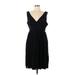 Jonathan Martin Casual Dress - Party Plunge Sleeveless: Black Solid Dresses - Women's Size 12