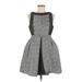 Aryn K. Casual Dress - Mini Crew Neck Sleeveless: Gray Print Dresses - Women's Size Medium