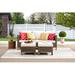 Latitude Run® Duponta 3 Piece Sectional Seating Group w/ Cushions Synthetic Wicker/All - Weather Wicker/Wicker/Rattan in Brown | Outdoor Furniture | Wayfair