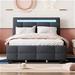 Ivy Bronx Khowan Platform Storage Bed Upholstered/Linen in Gray | 43.7 H x 58.2 W x 80.7 D in | Wayfair 3B6ACEF50DB24C80BE7D3BD7984606E8