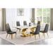 Willa Arlo™ Interiors Bankston Rectangular 87" L x 44" W Dining Set Metal in Yellow | Wayfair 160629EB66D6483FB229D4A5F642F665