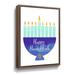 The Holiday Aisle® Happy Hanukkah Menorah I On Canvas by Yass Naffas Designs Print Canvas in Blue | 8 H x 10 W x 2 D in | Wayfair