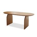 Latitude Run® 86.61"Brown Oval Solid Wood Dining Table Wood in Brown/Green | 29.53 H x 70.87 W x 31.5 D in | Wayfair