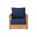 Loon Peak® Iromel Teak Outdoor Club Chair Lounge Chair Wood in Brown/White | 31 H x 31 W x 41 D in | Wayfair 8EB0F15D3DC94641997220B113AA132C