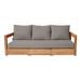 Loon Peak® Iromel 82" Wide Outdoor Teak Patio Sofa w/ Cushions Wood/Natural Hardwoods/Sunbrella® Fabric Included in Brown/White | Wayfair