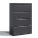 Inbox Zero Malahni 35.43"W Metal 4 Drawer Lateral File Cabinet w/ Lock for A4/Letter/Legal Size in Black | 52.28 H x 35.43 W x 15.75 D in | Wayfair