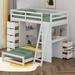 Harriet Bee Jakhye Twin over Twin Bunk Bed w/ LED Light & USB Ports in White | 65 H x 75.4 W x 79.2 D in | Wayfair 97FDBA32686843F5842BBCBB439E30FD