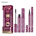 Mascara 4D 2 en 1 pour les yeux mascara allongeant liquide 3D eye-liner volume noir avec brosse