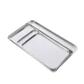 Assiette rectangulaire en acier inoxydable plaque de cuisson cuisine évaluation médicale