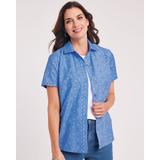 Blair Women's Fiesta Camp Shirt - Blue - S - Misses