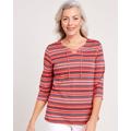 Blair Women's Tie-Neck Stripe Top - Pink - XL - Womens