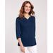 Blair Women's Essential Knit Notched Tee - Blue - XL - Womens