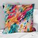 Designart "Pink And Blue Vibrant Abstract Wilderness I" Abstract Printed Throw Pillow