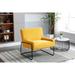 Accent Chair, Modern Industrial Slant Armchair with Metal Frame - Premium High Density Soft Single chair, Musterd yellow