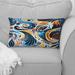 Designart "Blue And Orange Tribal Dreams I" Abstract Printed Throw Pillow
