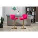 Modern Swivel Bar Stools, Set of 2, Adjustable Counter Height Velvet Upholstered Tufted Bar Stools with Back & Footrest,Rose Red