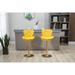 Modern Swivel Bar Stools, Set of 2, Adjustable Counter Height Velvet Upholstered Tufted Bar Stools with Back & Footrest