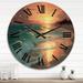 Designart "Sand and Blue Caribbean Sea IX" Nautical & Beach Oversized Wood Wall Clock