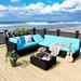 Patio Furniture,Outdoor Rattan Sectional Sofa Conversatio