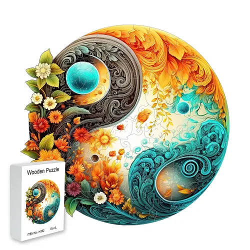 Holz puzzle Yin-Yang Geschenk box schönes Geschenk unregelmäßige Form Puzzle Weihnachts geschenk