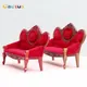 1:12 puppenhaus Miniatur Sofa Rot Retro Sessel Holz Patch Sofa Modell Wohnzimmer Möbel Dekor