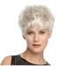 Cptfadh women s and wig white Fashionable straight short fashionable hair silver wig