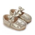 URMAGIC Baby Girls Mary Jane Flats with Bowknot Soft Sole Non-Slip PU Leather Baby Shoes Princess Wedding Dress Shoes for 0-18 Months