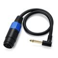 Qisuw 1/4 TS Male to Speakon Female Speaker Cable Speakon to 6.35mm Mono Jack Adapter